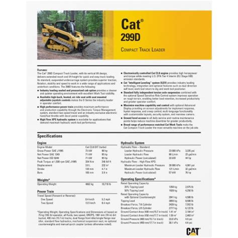 299d cat skid steer specs|cat 299 skid steer specifications.